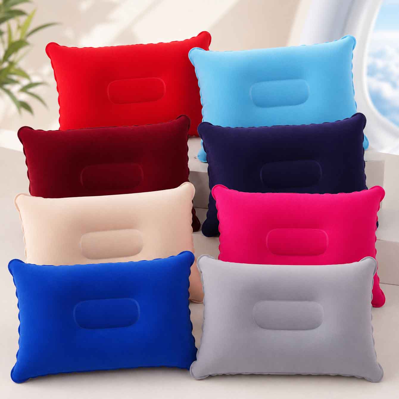 Travel Pillow Inflatable - Paquete de 2 Almohadas Inflables Ultraligeras,