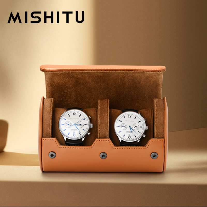 Travel Accessories Leather - MISHITU-rollo de almacenamiento de reloj con