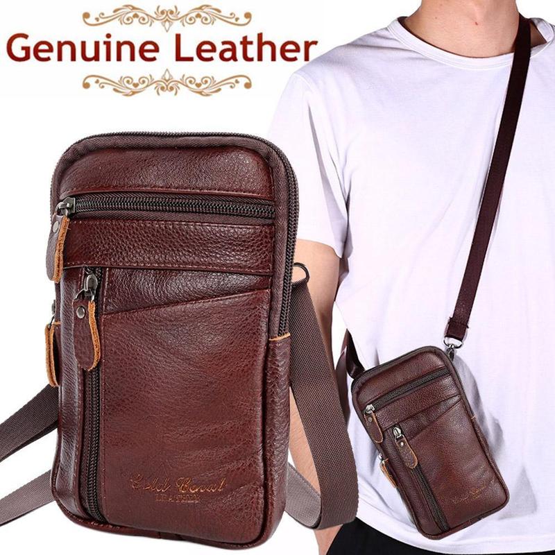 Travel Accessories Leather - Bolso de cuero genuino para hombre,