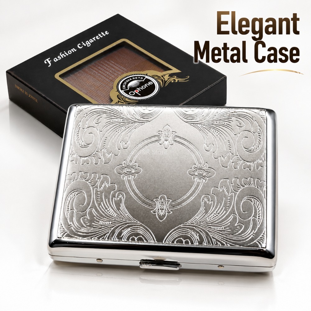 Travel Accessories Us - Caja de Cigarrillos de Acero Inoxidable,