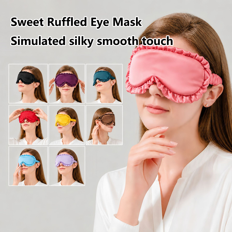 Eye Mask Sleep Travel - Antifaz de Seda Sintética con Volantes