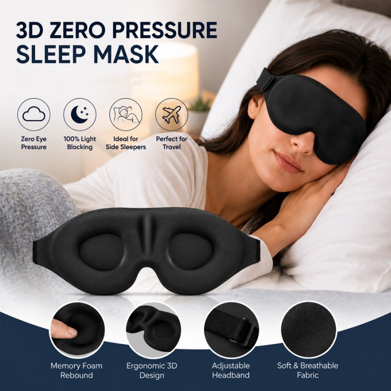 Eye Mask Sleep Travel - Antifaz 3D para Dormir, Bloquea la