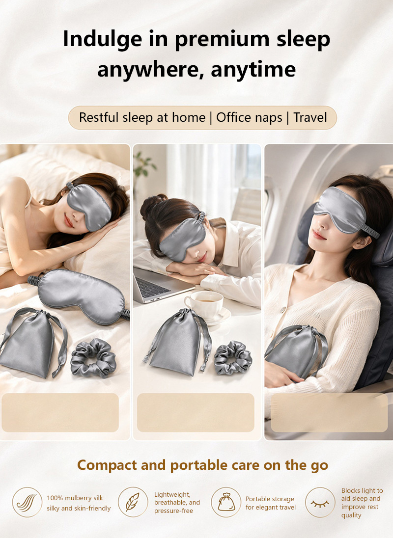 Antifaz de Seda de Doble Cara  - Eye Mask Sleep Travel reseña y precio